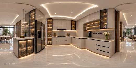 Advanced connected 360 degree kitchen walkthrough